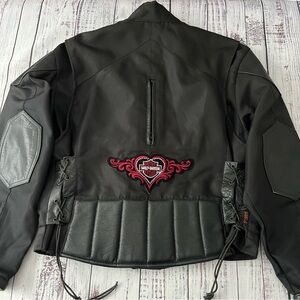 Vintage Hot Leathers Harley Davidson Biker Jacket Side Lace Detail Moto